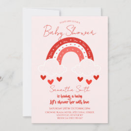 Rode Regenboog baby shower Kaart