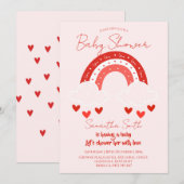Rode Regenboog baby shower Kaart (Voorkant / Achterkant)