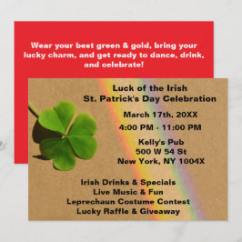 Rode Regenboog St. Patrick's Day Uitnodiging
