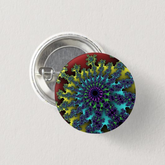 Rode regenboogbarst ronde button 3,2 cm (Voorkant /achterkant)
