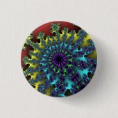 Rode regenboogbarst ronde button 3,2 cm (Voorkant)