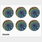 Rode regenboogbarst ronde sticker (Vel)