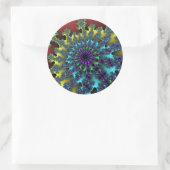 Rode regenboogbarst ronde sticker (Tas)