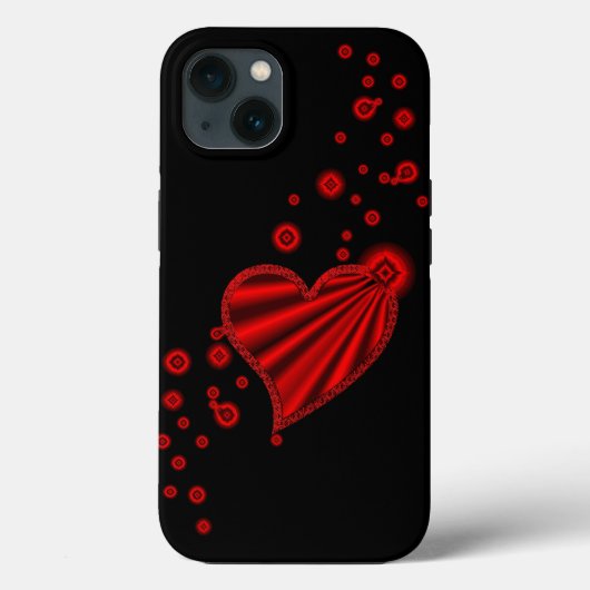 Rode regenbooghartslag met sterren op zwart Case-Mate iPhone case (Achterkant)