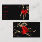 rode regenbooghartslag op zwart visitekaartje (Voorkant / Achterkant)