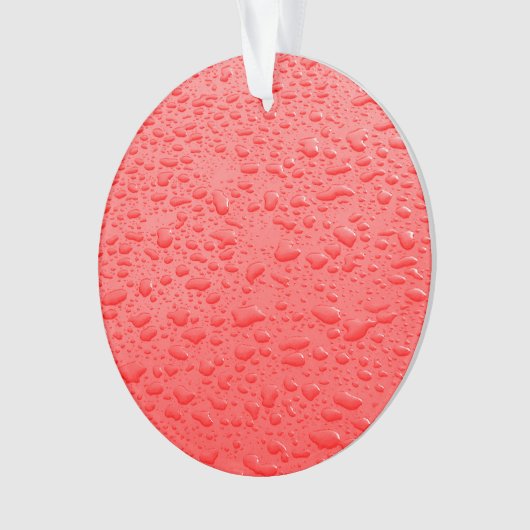 Rode regendruppels op auto ornament (voorkant)