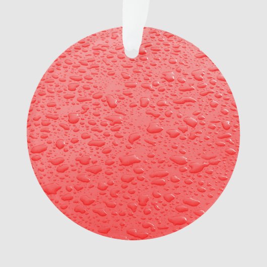 Rode regendruppels op auto ornament (voorkant)