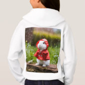 "Rode regenjas konijn trui hoodie" (Achterkant)