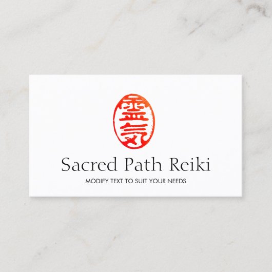 Rode Reiki Master Symbool Visitekaartje (Voorkant)