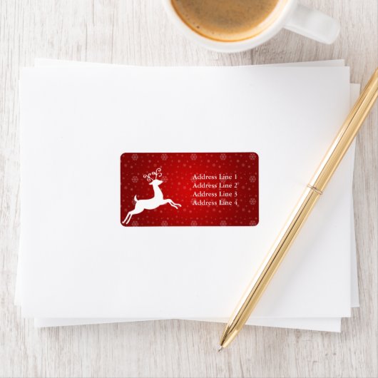Rode rendier adreslabel etiket (Insitu)