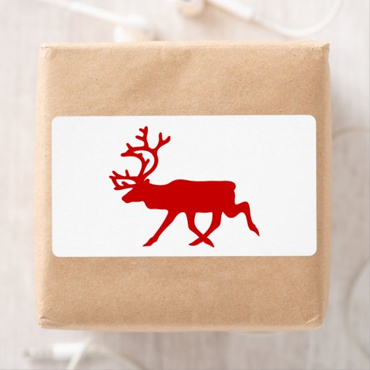 Rode rendier / kariboesilhouet etiket (Insitu)