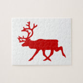 Rode rendier / kariboesilhouet legpuzzel (Horizontaal)