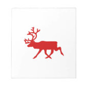 Rode rendier / kariboesilhouet notitieblok (Voorkant)