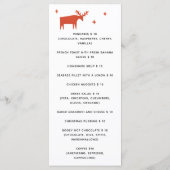Rode rendier | Kerstvakantiecafé of banketbakkerij Menu (Achterkant)