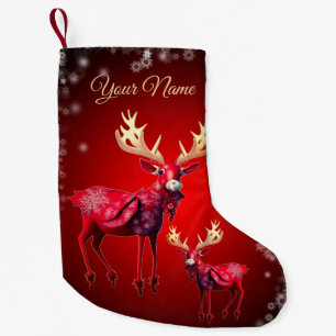 Rode Rendier Naam Winter Vakanties Kleine Kerstsok