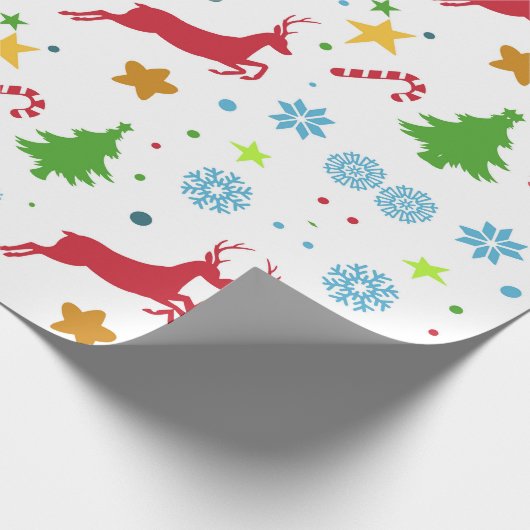 Rode rendieren cadeaupapier (Hoek)