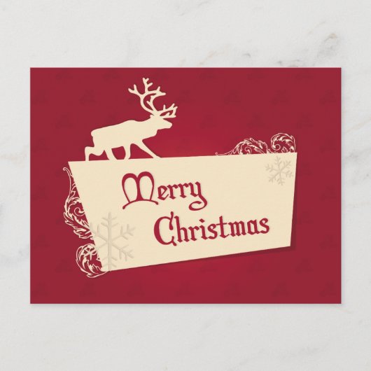  rode rendieren en sneeuwvlokken met kerst feestdagenkaart (Voorkant)
