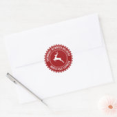 Rode rendieren Noordpool cadeau sticker (Envelop)