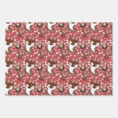 Rode rendierensnowflakes inpakpapier vel (Voorkant)