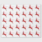 Rode rendierkerst cadeaupapier (Vlak)