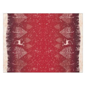 Rode rendierkerst tafelkleed (Voorkant (Horizontaal))