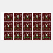 Rode rennierenbaketiketten labels (Vel)