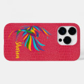 Rode Reptielenhuid iPhone / iPad hoesje (Achterkant (horizontaal))