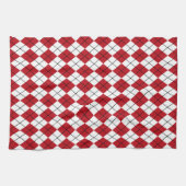Rode Retro Argyle Keuken Handdoek Gift (Horizontaal)