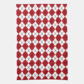 Rode Retro Argyle Keuken Handdoek Gift (Verticaal)