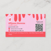 Rode retro artisanale kaarsenmaker logo qr-code visitekaartje (Achterkant)