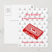 rode retro audiotape van de valentijn briefkaart (Voorkant / Achterkant)