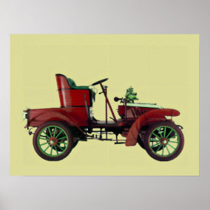 RODE RETRO AUTO / AUTO RESTAURATIE - AUTOMOTIEF POSTER