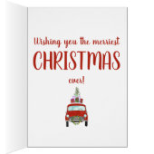 Rode Retro Auto met Kerstcadeaus (Binnen (Rechts))