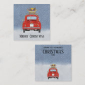 Rode retro auto met kerstcadeaus Vakantie Kaart (Voorkant / Achterkant)