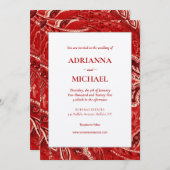 Rode Retro Bandanna Paisley bruiloft uitnodiging (Voorkant / Achterkant)