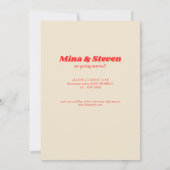 Rode Retro  boog Typografie foto bruiloft Save The Date (Achterkant)