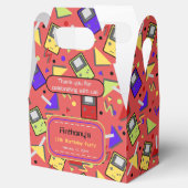 Rode Retro Gaming Verjaardag Bedankdoosjes (Geopend)