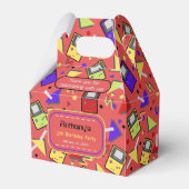 Rode Retro Gaming Verjaardag Bedankdoosjes (Voorkant Zijde)