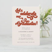 Rode Retro Geïnspireerde Typografie Dubbele Afstud Kaart (Staand voorkant)