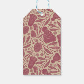 Rode Retro Gezellig Kerstpatroon Cadeaulabel (Achterkant)