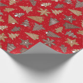 Rode Retro Gingerbread Cookies Kerstmis Cadeaupapier (Hoek)