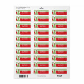 Rode Retro Groene Kerstboom Retouradres Etiket (Full Sheet)