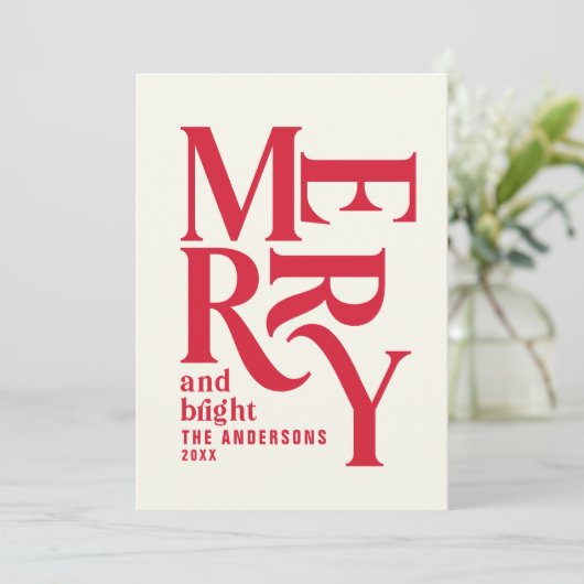 Rode retro  groente Chritsmas Aankondiging (Staand voorkant)