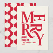 Rode retro  groente Chritsmas Aankondiging (Voorkant / Achterkant)