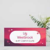 Rode Retro Groovy Moderne Cadeaubon (Staand voorkant)