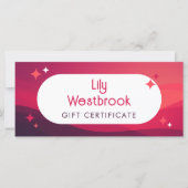 Rode Retro Groovy Moderne Cadeaubon (Voorkant)