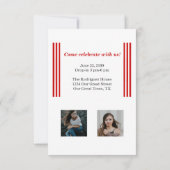 Rode Retro Grote Nummers Afstuderen Foto Kaart (Achterkant)