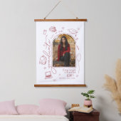 Rode Retro Hand getekende foto Afstuderen Hangend Wandkleed (Slaapkamer)