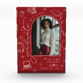 Rode Retro Hand getrokken Afstuderen fotoblok (Voorkant)