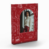 Rode Retro Hand getrokken Afstuderen fotoblok (Links)